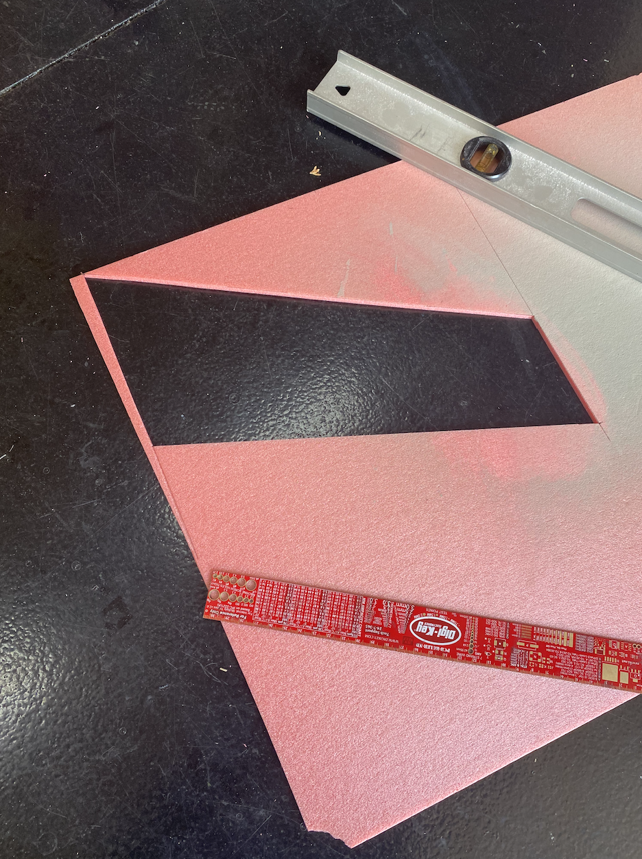 foam cut out of the wing